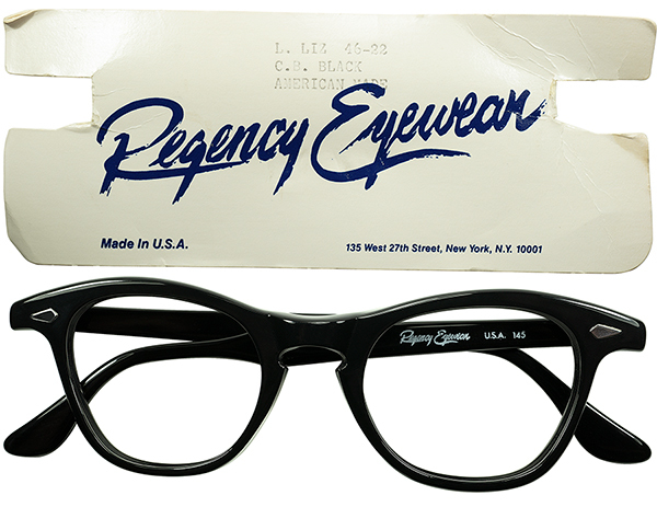 重要モデル 貴重BLACK個体1960s-70s デッド USA製 Regency Eyewear( TART OPTICAL タート オプティカル 2ndライン ) LEADING LIZ size46/22_画像1