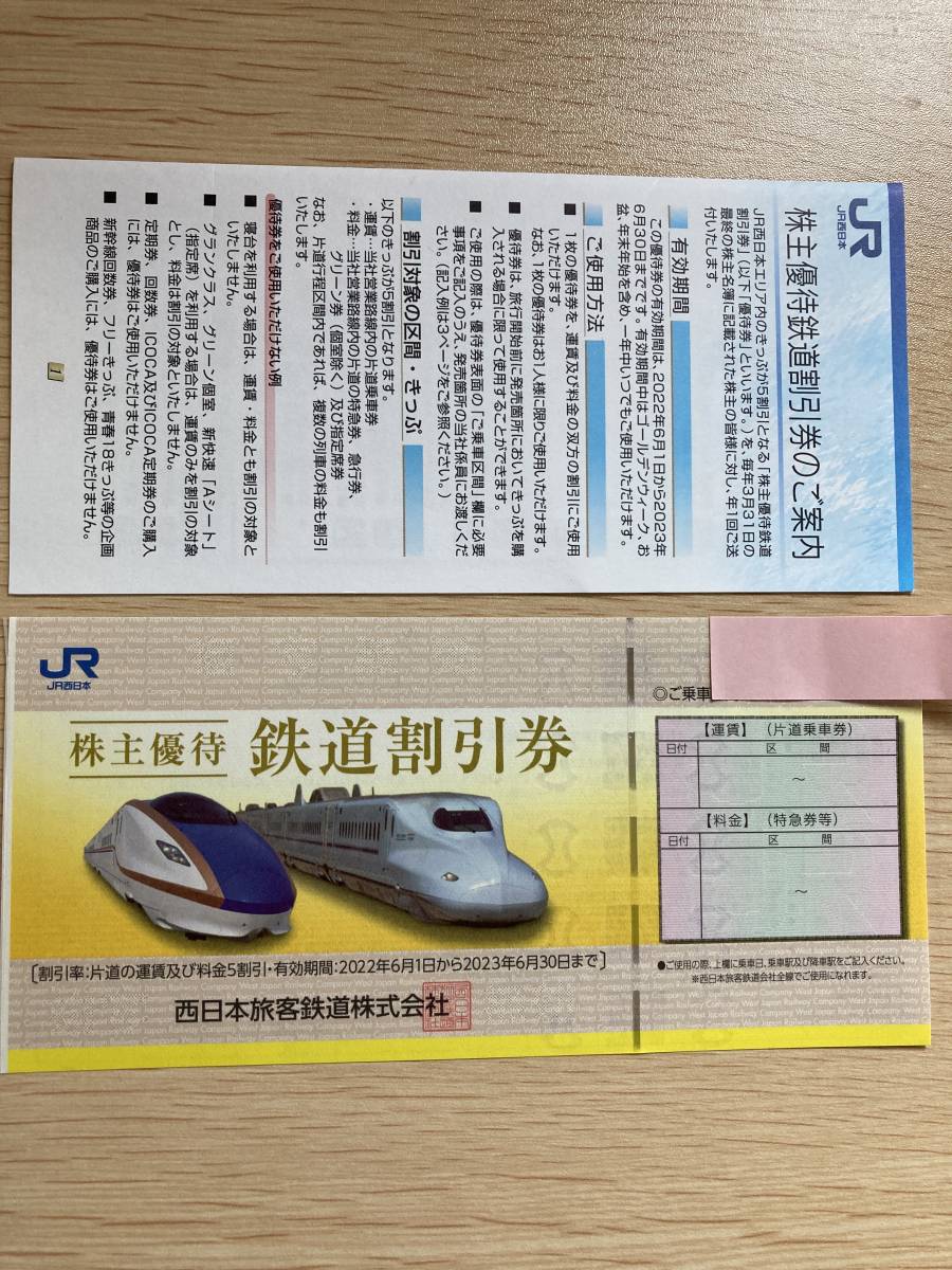 JR西日本株主優待鉄道割引券の画像1