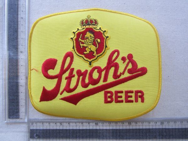 【大きめ】Stroh's light beer ストロービール ビール アメリカ パッケージ 企業 ワッペン/パッチ 古着 自動車 レーシング ビンテージ B01_画像6