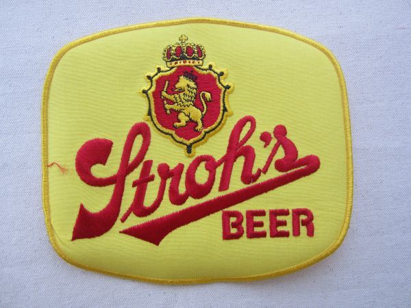 【大きめ】Stroh's light beer ストロービール ビール アメリカ パッケージ 企業 ワッペン/パッチ 古着 自動車 レーシング ビンテージ B01_画像3