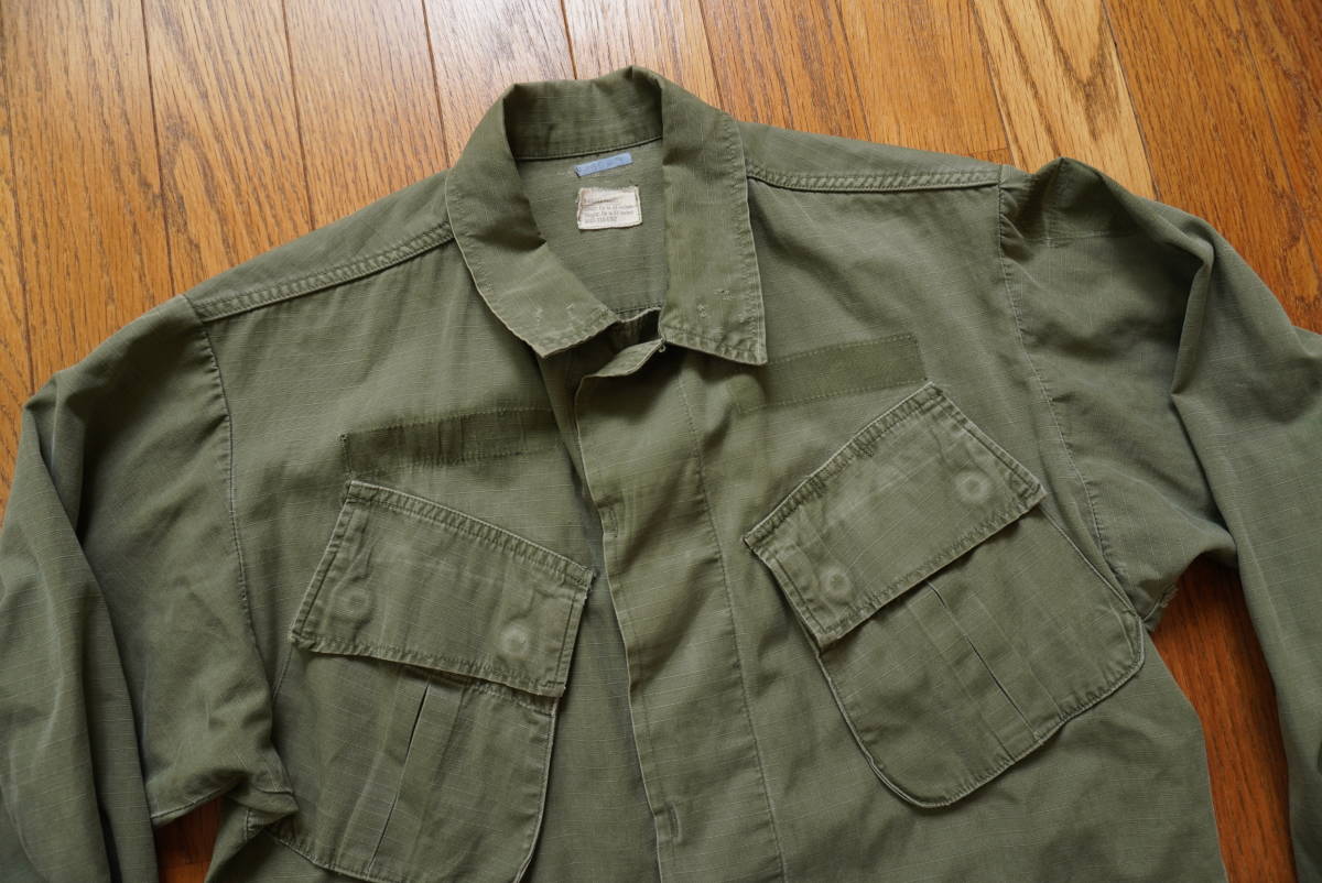 美品 ジャングルファティーグ ジャケット 4th X-SMALL SHORT ARMY リップストップ ベトナム 米軍 実物 1st 2nd 3rd M-65