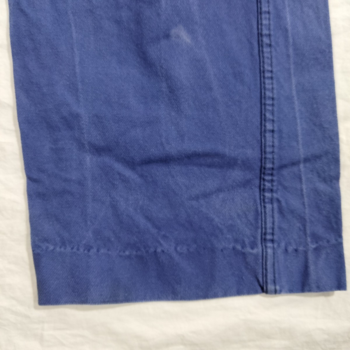 euro work pant ユーロ コットン ツイル ブルー blue パンツ ボタンフライ ユーロワーク vintage 52 38x27 fade 色落ち_画像5