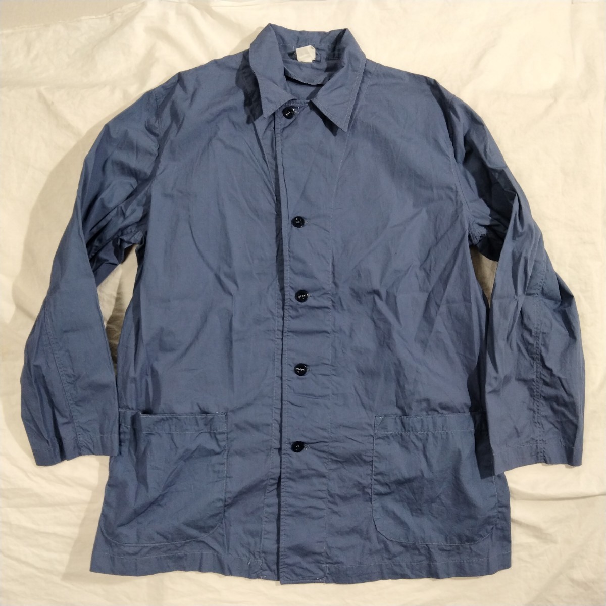 Vintage italian Military Hospital Jacket　イタリア軍　ホスピタル　ジャケット　コットンシャツ地　カバーオール　ブルー　ユーロワーク