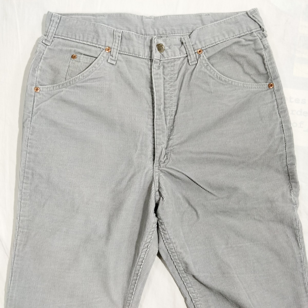(税込) リー 2704 200 Lee 200 コーズ　jeans ビンテージ　corduroy ライトグレー　70年代 パンツ　32 ジーンズ コーデュロイ レッグ ストレート W32