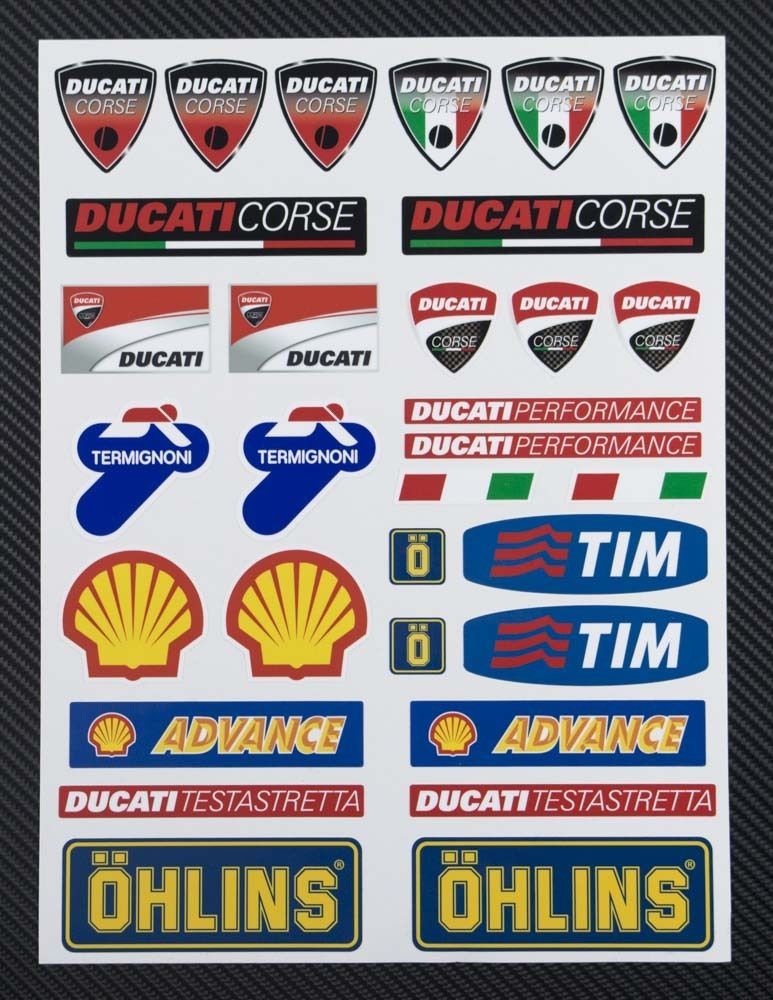 ★送料無料★DUCATI CORSE SHELL OHLINS ドゥカティ シェル ステッカー シール デカール セット_画像1