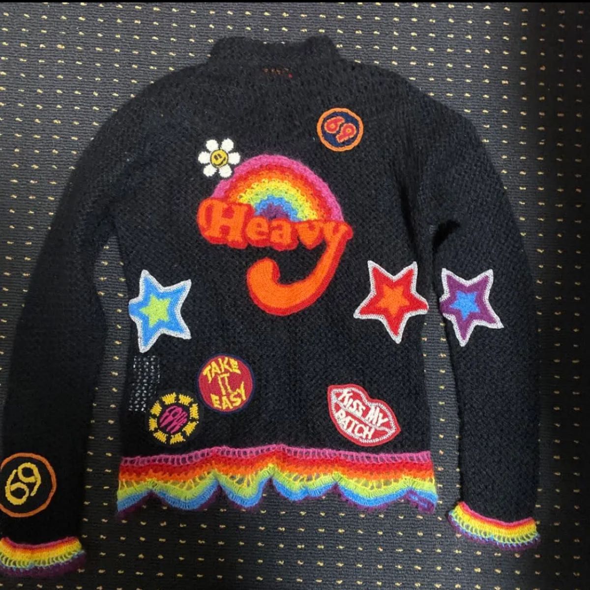 【美品】vintage hystericglamour ヒステリックグラマー かぎ編み　ジップ　ブルゾン　カーディガン