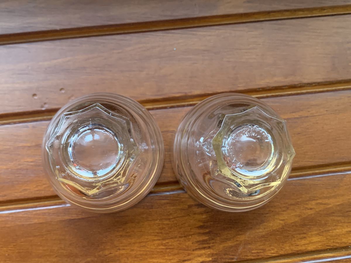 フランス製 ミニグラス ショットグラス 日本酒 グラス ヴィンテージ ゴールドライン サイズ大 2つセット_画像7