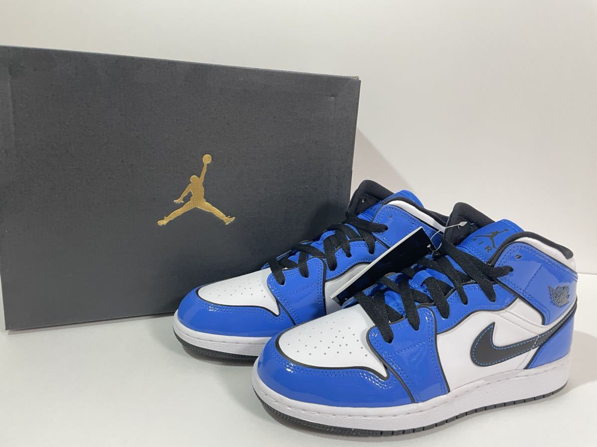 新品】24 5㎝ NIKE AIR JORDAN 1 MID SE GS SIGNAL BLUE ナイキ エア