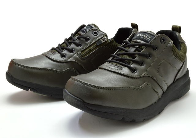  new goods topaz 0209 khaki 26.5cm men's walking shoes casual shoes comfort shoes waterproof . slide 4E wide width shoes TOPAZ