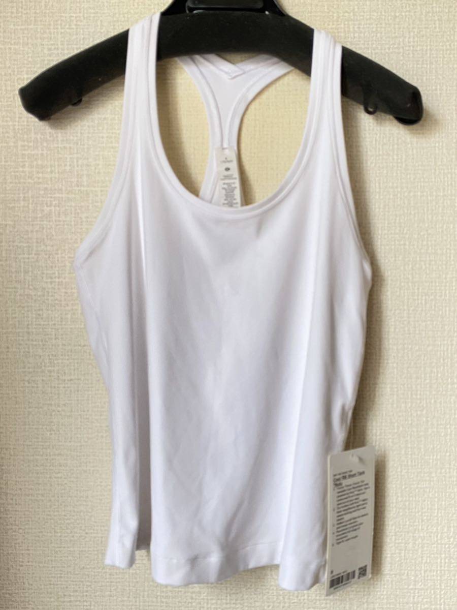 新品！完売！ルルレモン lululemon Cool Racerback Short Tank Nulu サイズ8 白_画像1