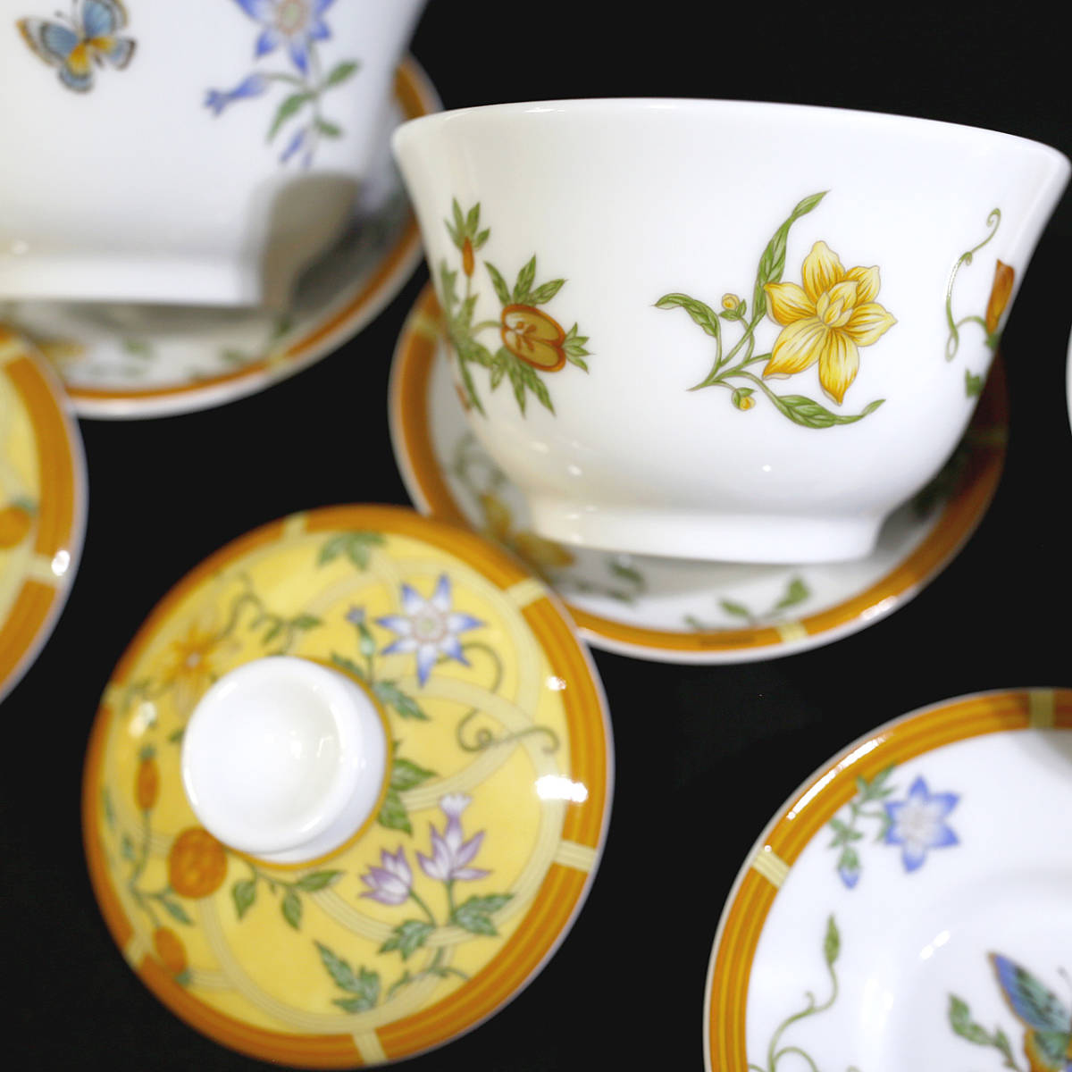 レア極美品 セット】エルメス シエスタ 蓋付 アジアンティーカップ 湯呑-