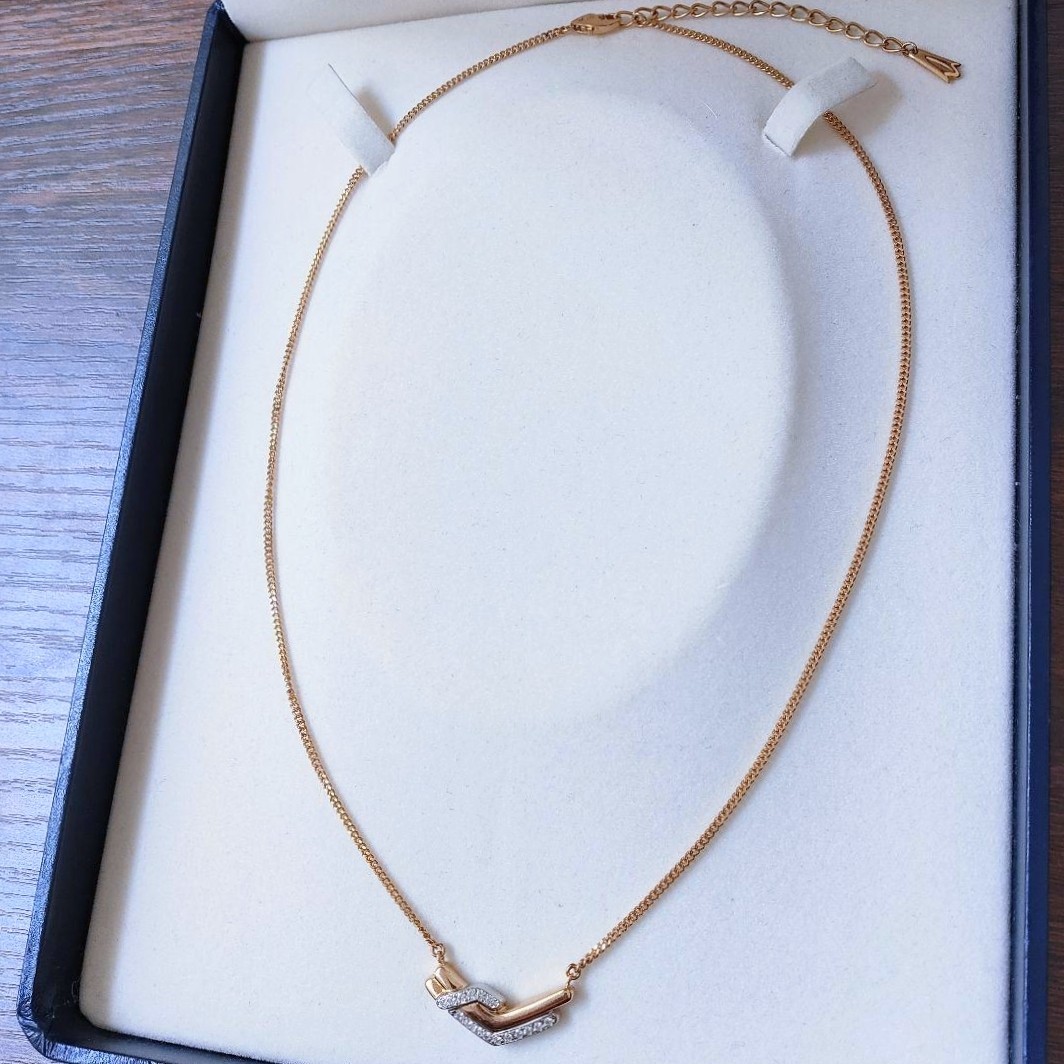 ポーラ ダイヤモンド ネックレス K18YG Pt900 0.16ct 8.9g-