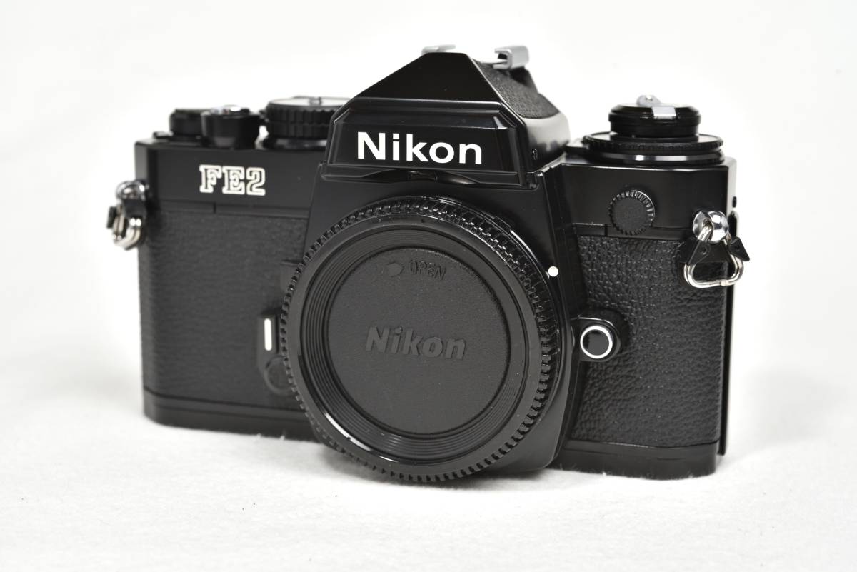 【美品】Nikon ニコンFE2 ブラック 清掃・整備・モルト交換済でさらに電池付き 使用感僅かな極上品