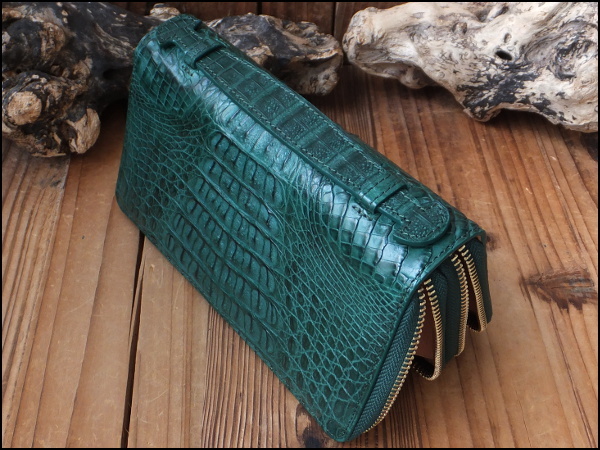SALE☆GODANE ゴダン限定 カイマンクロコワニ本革 ダブルラウンド