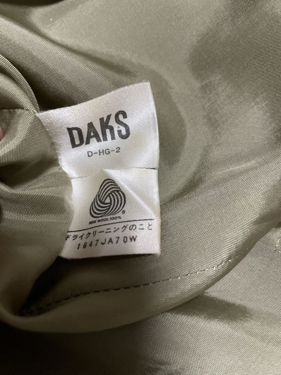 ダックス(DAKS)カーキ系プリーツスカートミニスカート(SM相当)美中古　ウール/ウエスト66_画像6