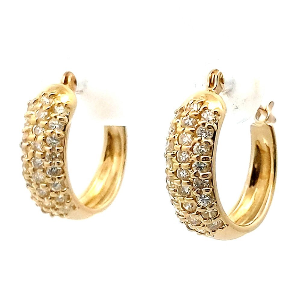 52P・ダイヤモンドピアス・ピアス・フープピアス/K18YG/750-3.4g/0.25