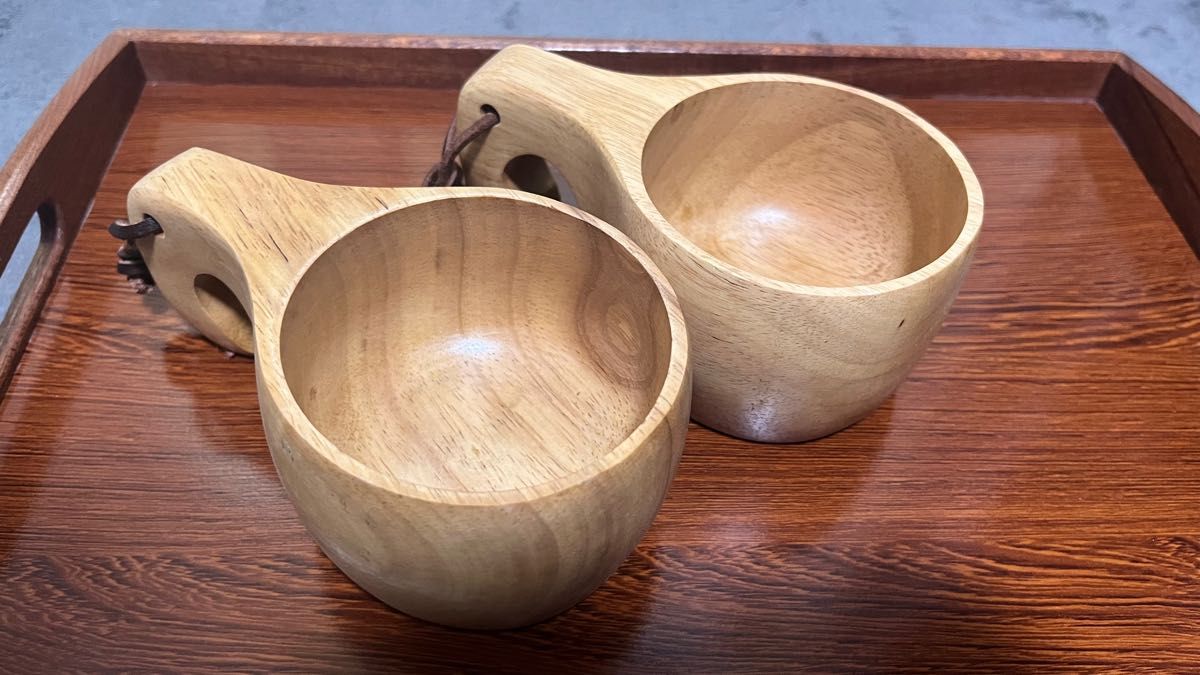 入園入学祝い 新品 手作り ウッドコップ マグカップ 2個セット 天然木 ククサ ハンドメイド 新品 今話題の手作り ウッドコップ マグカップ 2個セット 北欧天然木 ククサ