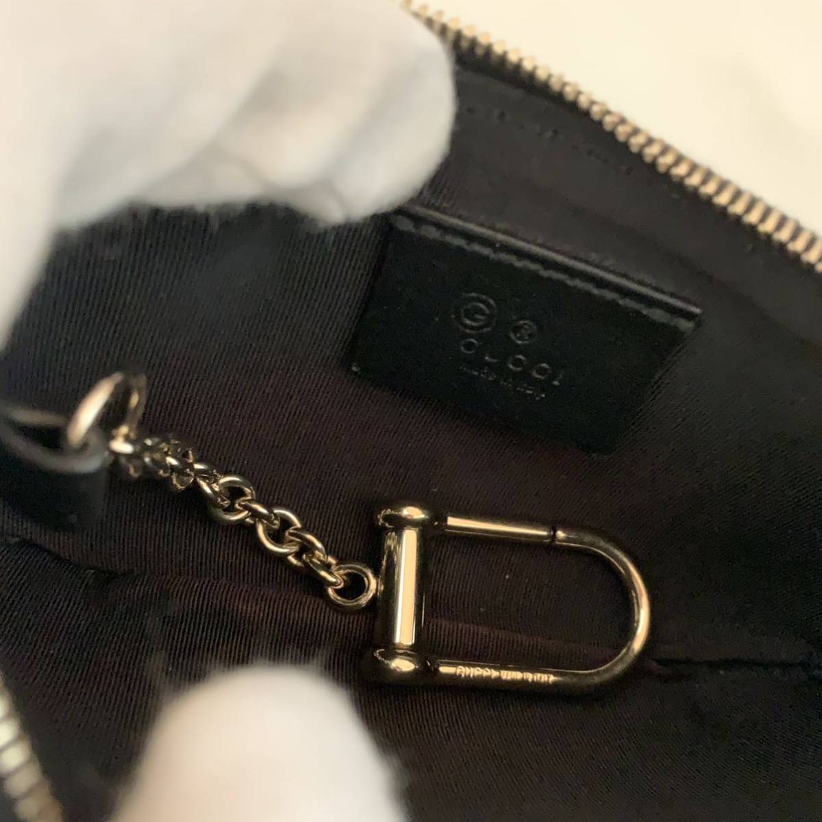 P 使用浅【美品】《GUCCI /グッチ》☆GG柄 マイクロシマレザーキー