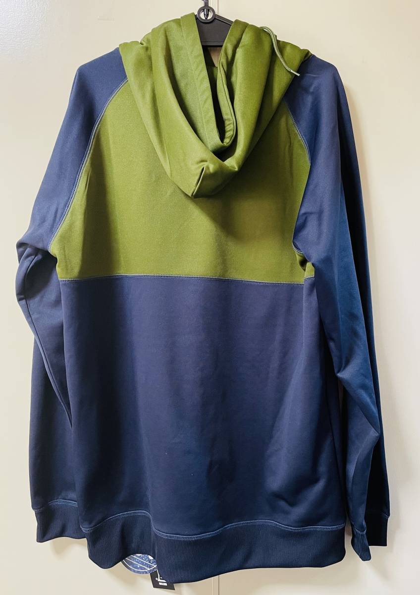 ☆23モデル・即決☆新品☆HELLOID BONDED HOODIE OLIVE オリーブネイビー Lサイズ 撥水パーカー ヘルロイド 耐水撥水大処分51%OFF_画像2