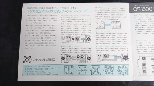 【昭和レトロ】『SANSUI(サンスイ) RECEIVER(レシーバー)SERIES QR-1500/QR-500/TAC-505/SAX-350D カタログ』1973年頃 山水電気株式会社_画像4