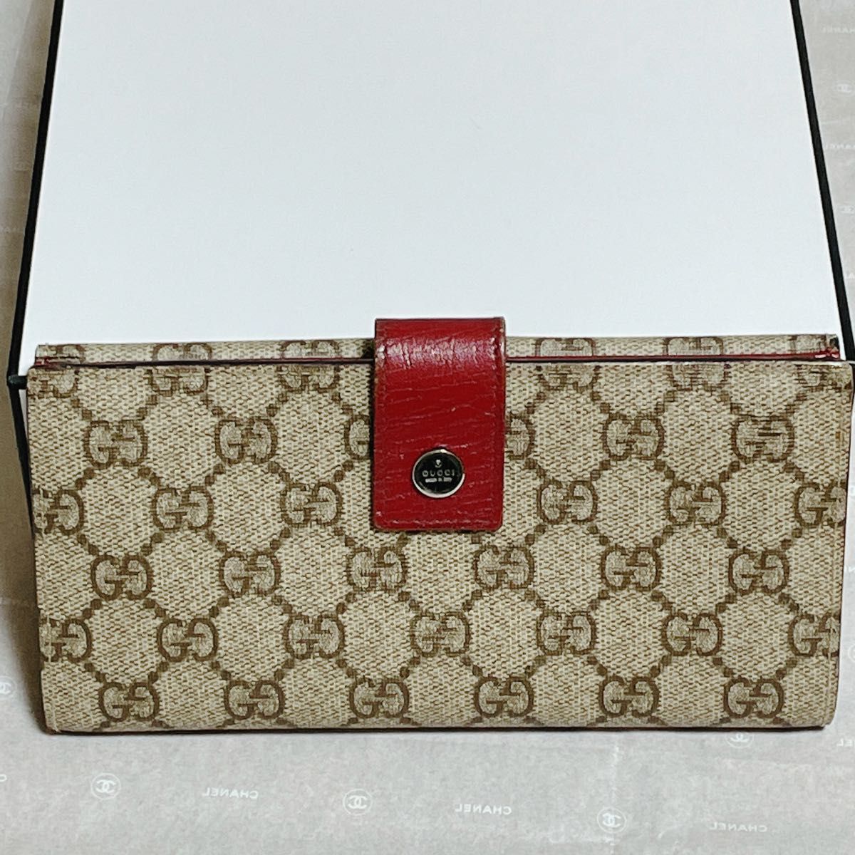 夏前の大セール 【未使用品】GUCCI グッチ 長財布 赤×キャンバス 収納