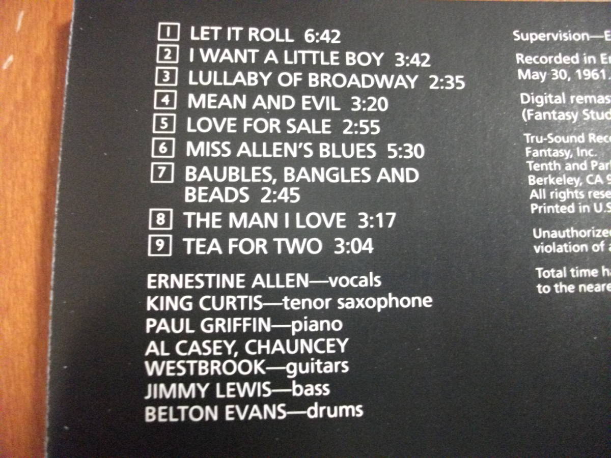 【ブルース CD】アーネスティン・アレン Ernestine Allen / Let It Roll キング・カーティス参加 (1961)_画像2