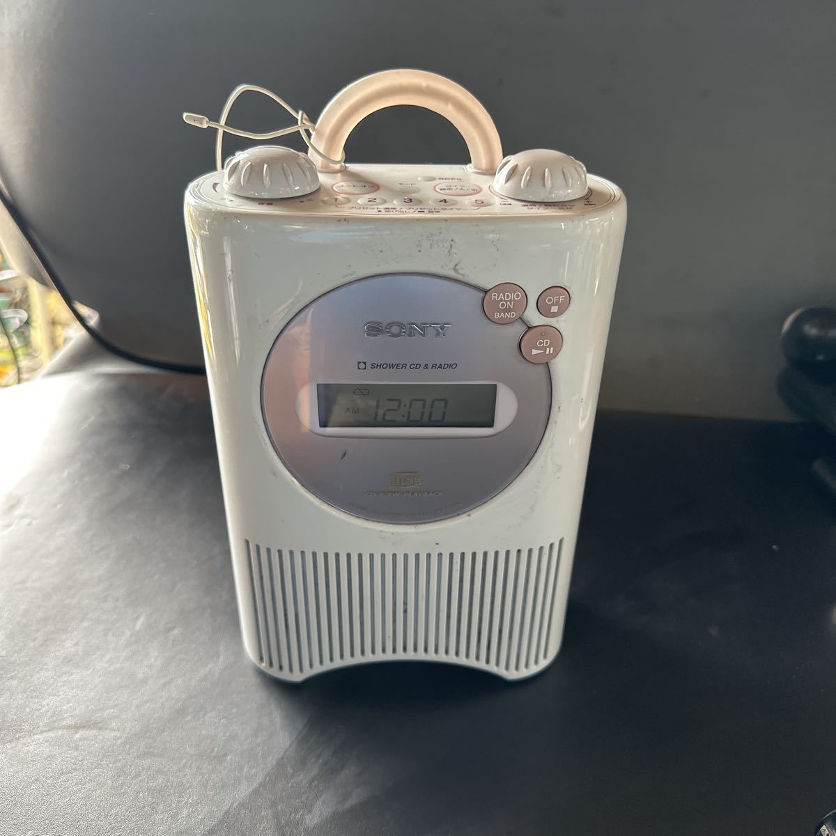 「C571」SONY ソニー SHOWER CD & RADIO ポータブルCDプレーヤー 防水 ICF-CD74 動作品　電源アダプター無し　本体のみ_画像1