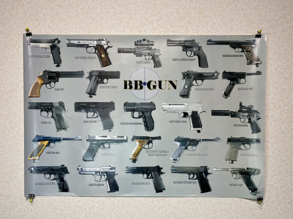 BBGun Gun BBガン ポスター ハンドガン 59.5×88cm 銃 エアガン_画像1