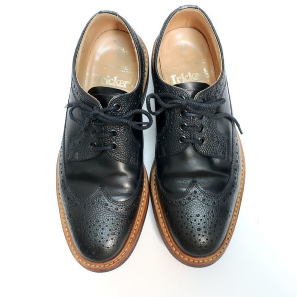 極美品 トリッカーズ Tricker's ウィングチップシューズ/M5164/英国製/ダイナイトソール ネイビー 8Fitting5（4934)_画像9