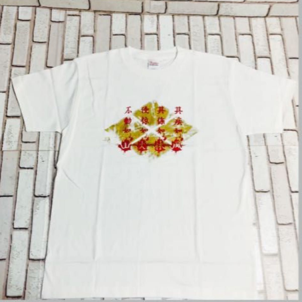 戦国武将 オリジナル 武田信玄 Tシャツ 旗印 ホワイト Mサイズ