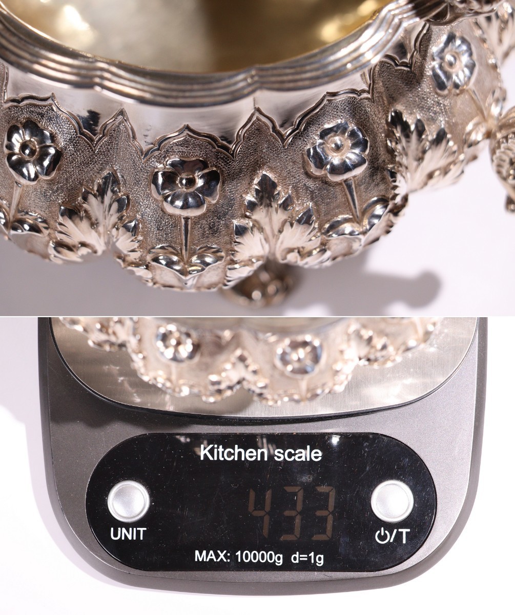 CD50 銀食器英国アンティークシュガーポットスターリングシルバー925