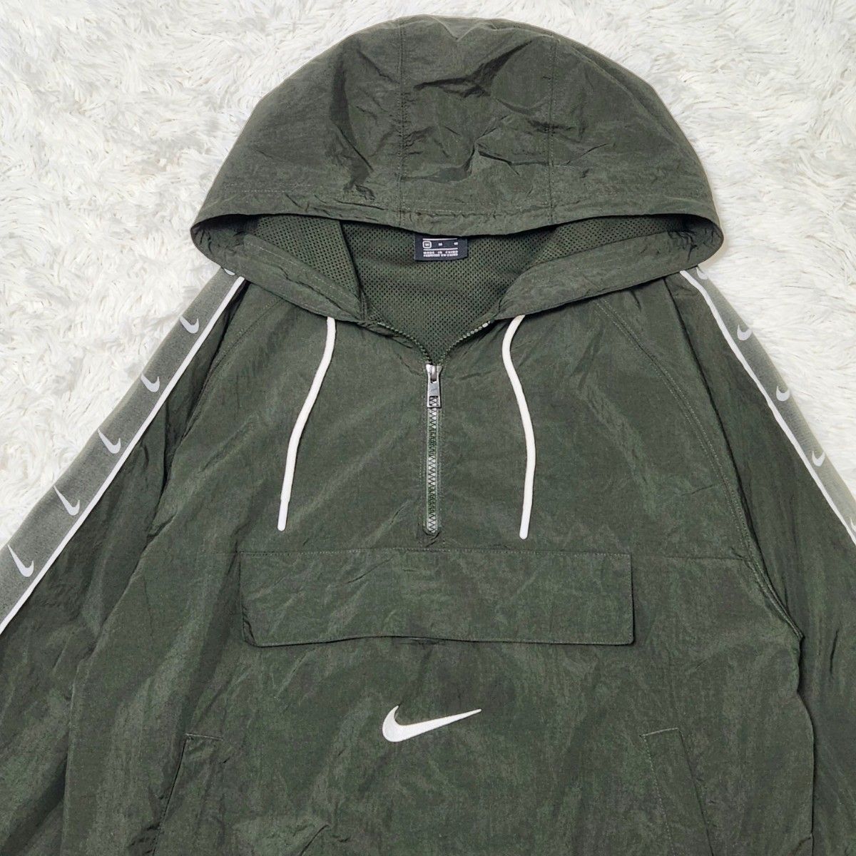 美品】NIKE ナイキ アノラック ウーブン スウッシュ ナイロン 美品】NIKE ナイキ アノラック ウーブン スウッシュ ナイロン