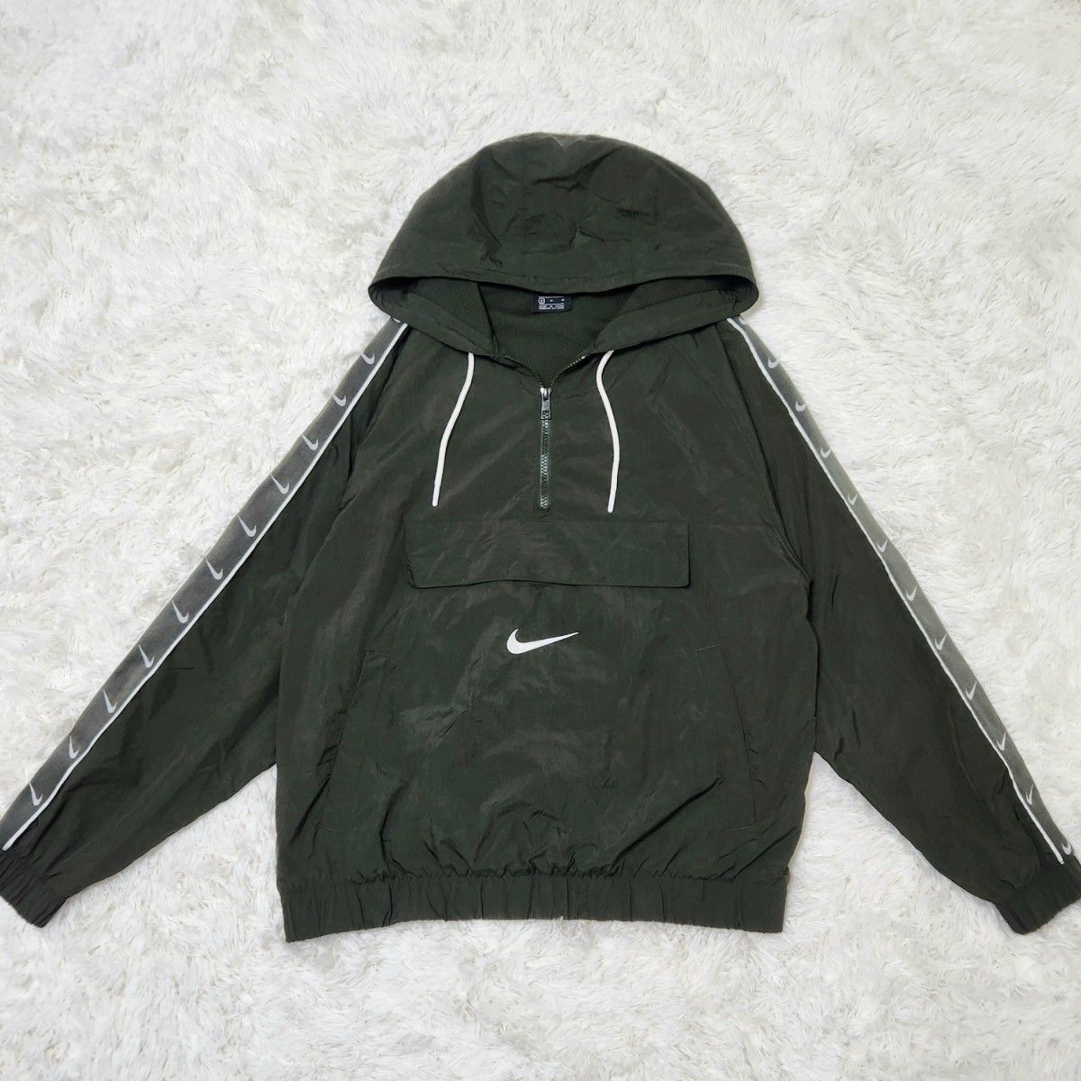 美品】NIKE ナイキ アノラック ウーブン スウッシュ ナイロン 美品】NIKE ナイキ アノラック ウーブン スウッシュ ナイロン