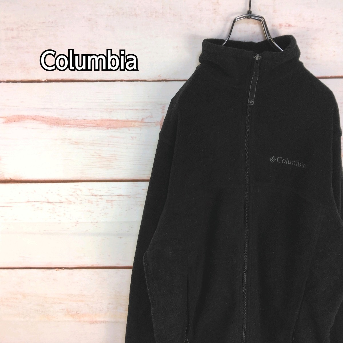 Columbia コロンビア フリースジャケット 刺繍ロゴ ブラック メンズ M