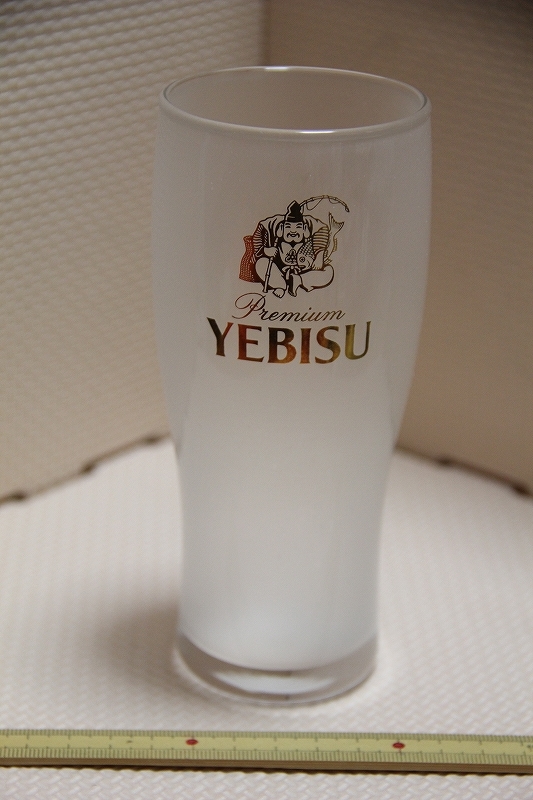 ガラス製 YEBISU エビスビール グラス スリガラス 検索 白スリガラス ゑびす ヱビス エビス ビール 非売品 グッズ コップ タンブラーの画像2