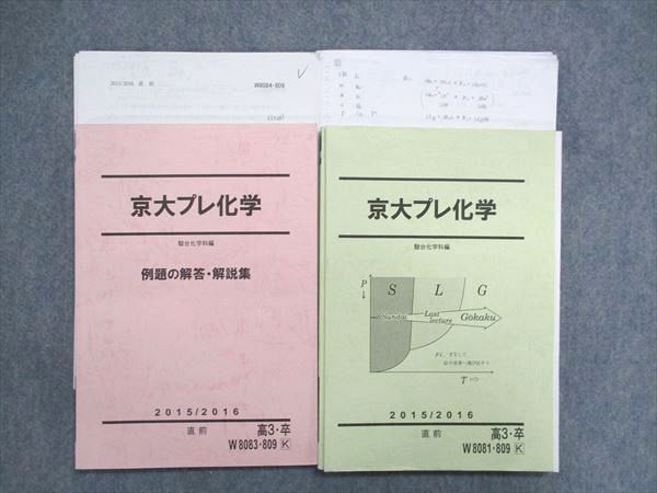 UB84-080 駿台 京大プレ化学 /例題の解答・解説集 2015 直前 問題/解答付計2冊 23S0C_画像1