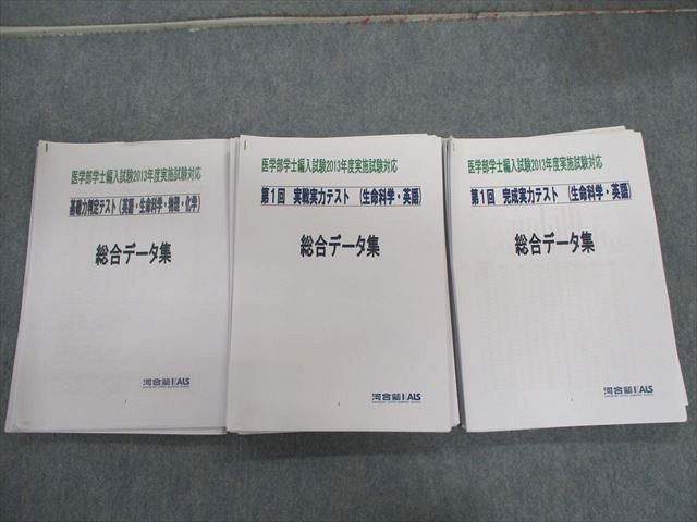 UB01-037 河合塾KALS 医学部学士編入試験 基礎力判定テスト/実戦実力テスト/完成実力テスト 【計5回分】 2013 英物化生 40M0D_画像1