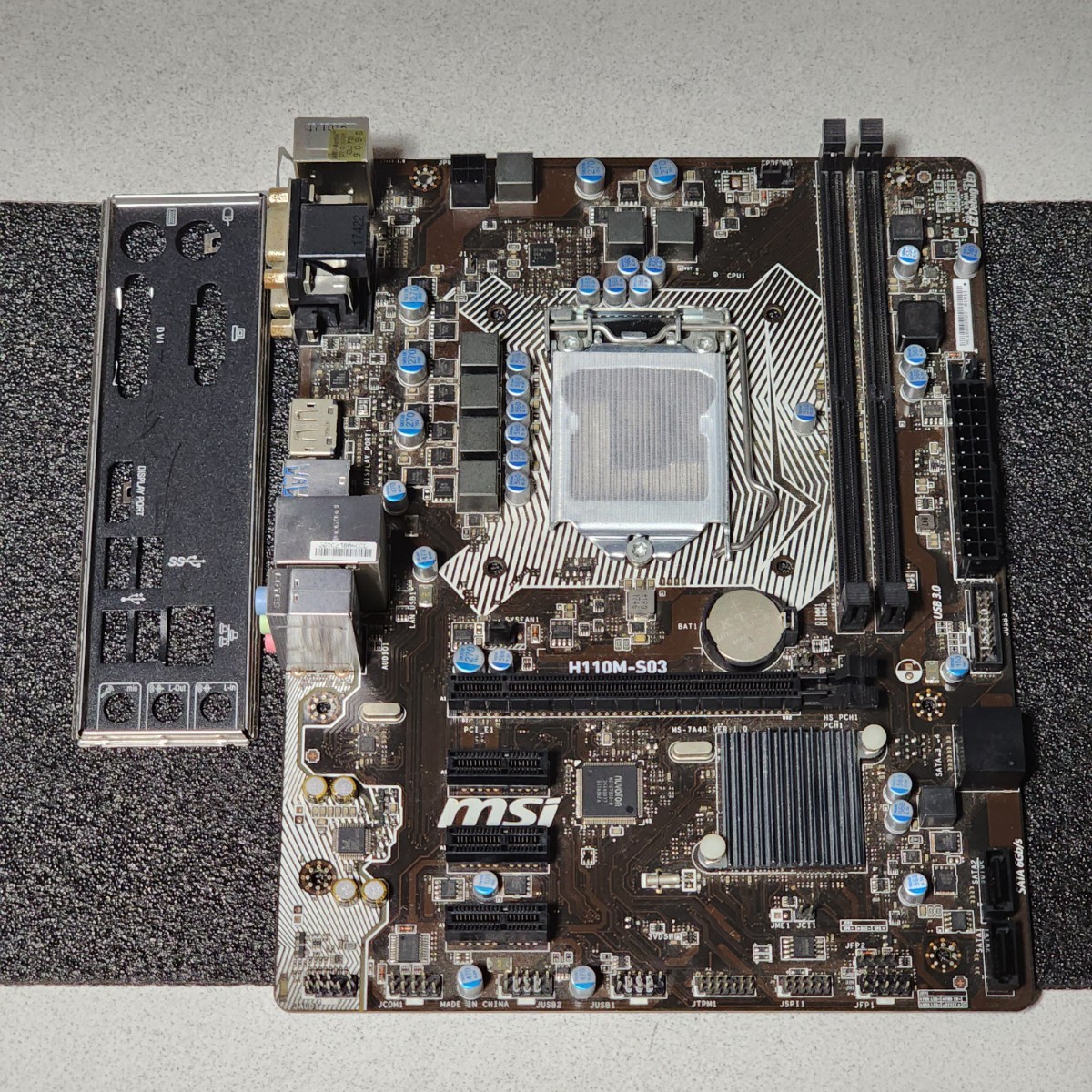 MSI H110M-S03 IOパネル付属 LGA1151 MicroATXマザーボード 第6・7世代CPU対応 Bios 動作確認済 PCパーツ