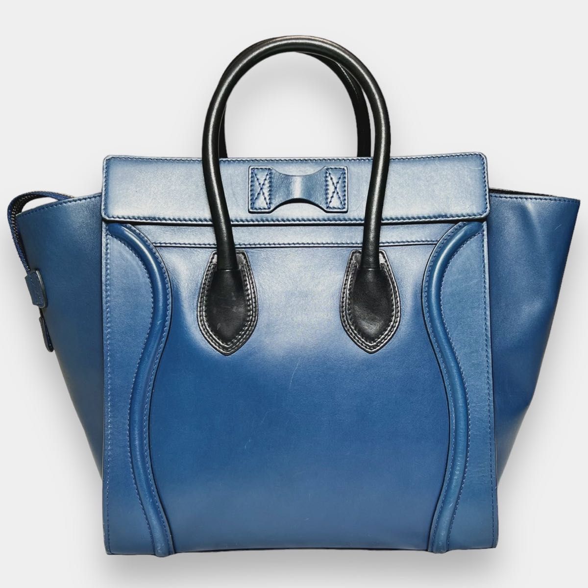 CELINE セリーヌ ラゲージ ミニ ショッパー バッグ ブルー ブラック