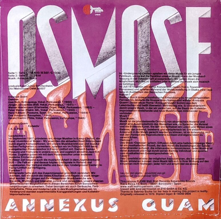 Annexus Quam アネクサス・カム - Osmose 500枚限定再発アナログ・レコード