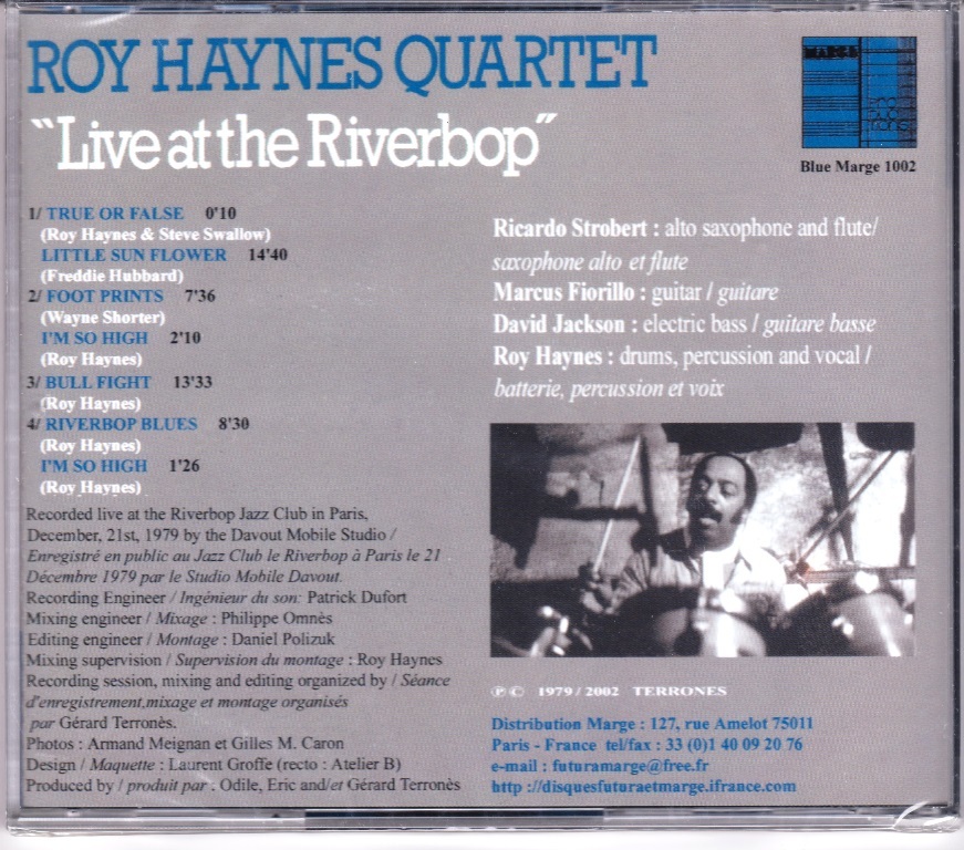 Roy Haynes ロイ・ヘインズ Quartet - Live At The Riverbop 再発ＣＤ