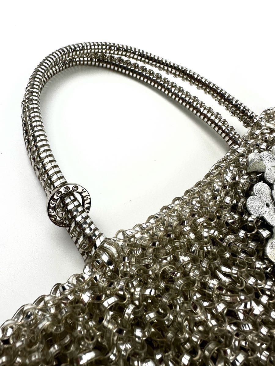 アンテプリマ ワイヤーバッグ シルバー 四つ葉のクローバー ハンドバッグ ANTEPRIMA/WIREBAG クリスタルストーン 7