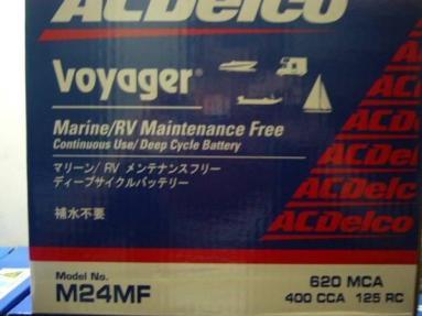 ◆1個送料込13,300円～ ACデルコ ディープサイクル バッテリー M24MF ボイジャー