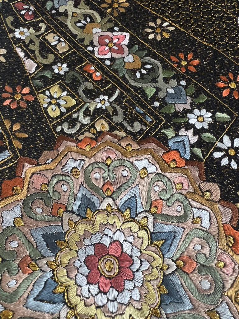 日本において販売 ヤフオク! - 極上 袋帯 刺繍 汕頭刺繍 金通 金糸