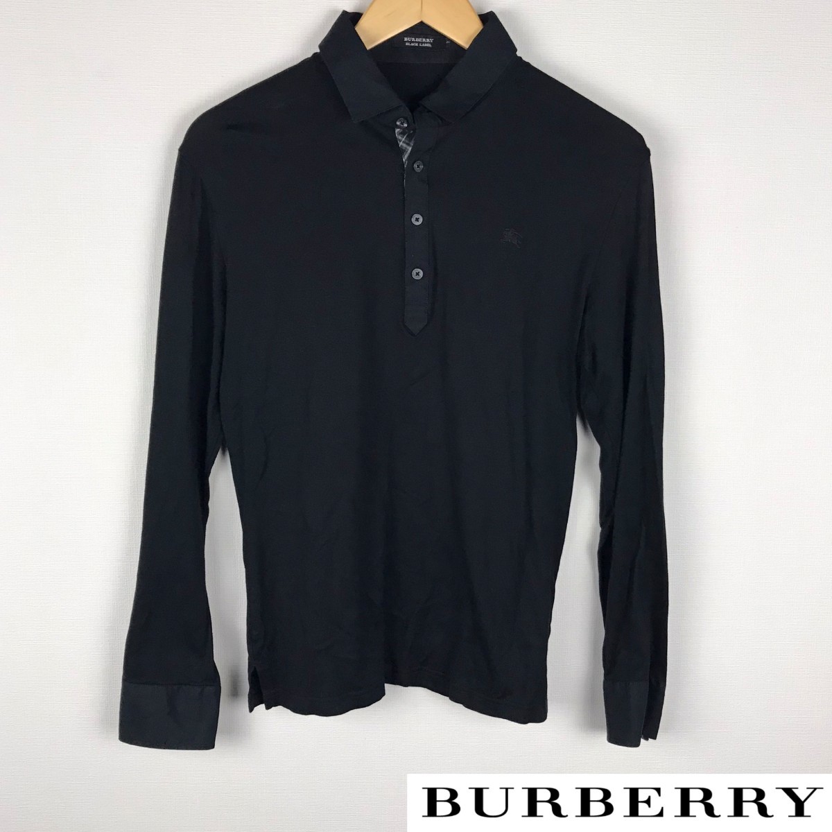 【現金特価】 BURBERRY 美品 BLACK 送料無料 返品可能 サイズ2 ブラック 長袖ポロシャツ LABEL トップス 【現金特価】 BURBERRY 美品 BLACK 送料無料 返品可能 サイズ2 ブラック 長袖ポロシャツ LABEL トップス