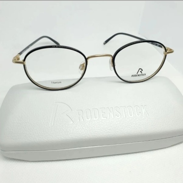 295ユーロ（46000円相当）RODENSTOCK ローデンストック R2288 メガネ フレーム　メンズ　レディース　眼鏡　日本製　 ブラック×ゴールド