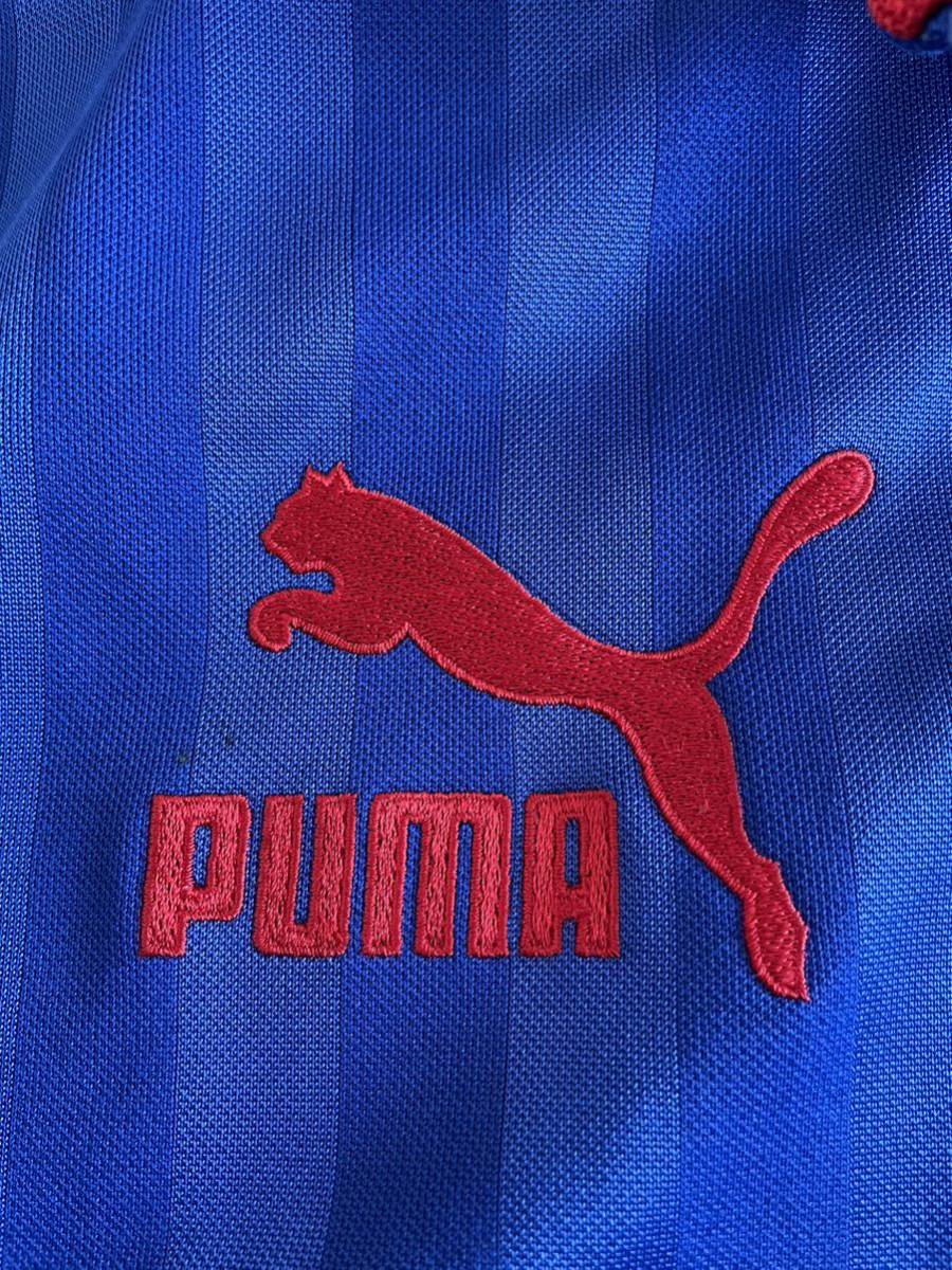 90s　PUMA　プーマ　トラックジャケット　レトロジャージ　メンズ　Mサイズ　刺繍ロゴ　ブルー　ヴィンテージ　古着_画像6