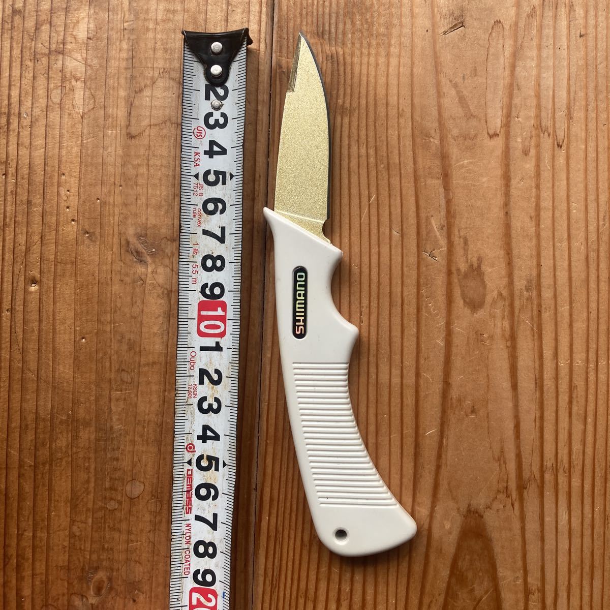 シマノ フィッシングナイフ　チタンコート　刃渡約7cm ナイフ　シースケース_画像2