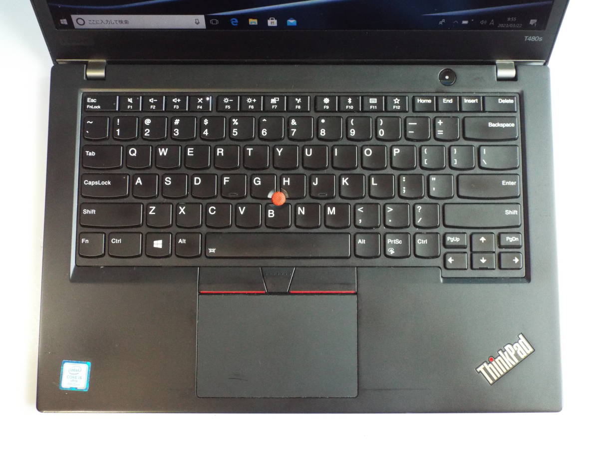 優良美品！Lenovo ThinkPad T480s Corei5-8350U1.7Ghz/24GB/SSD512GB/カメラ/14インチ/英語KB/Windows10/消毒済　Ver.1_画像2