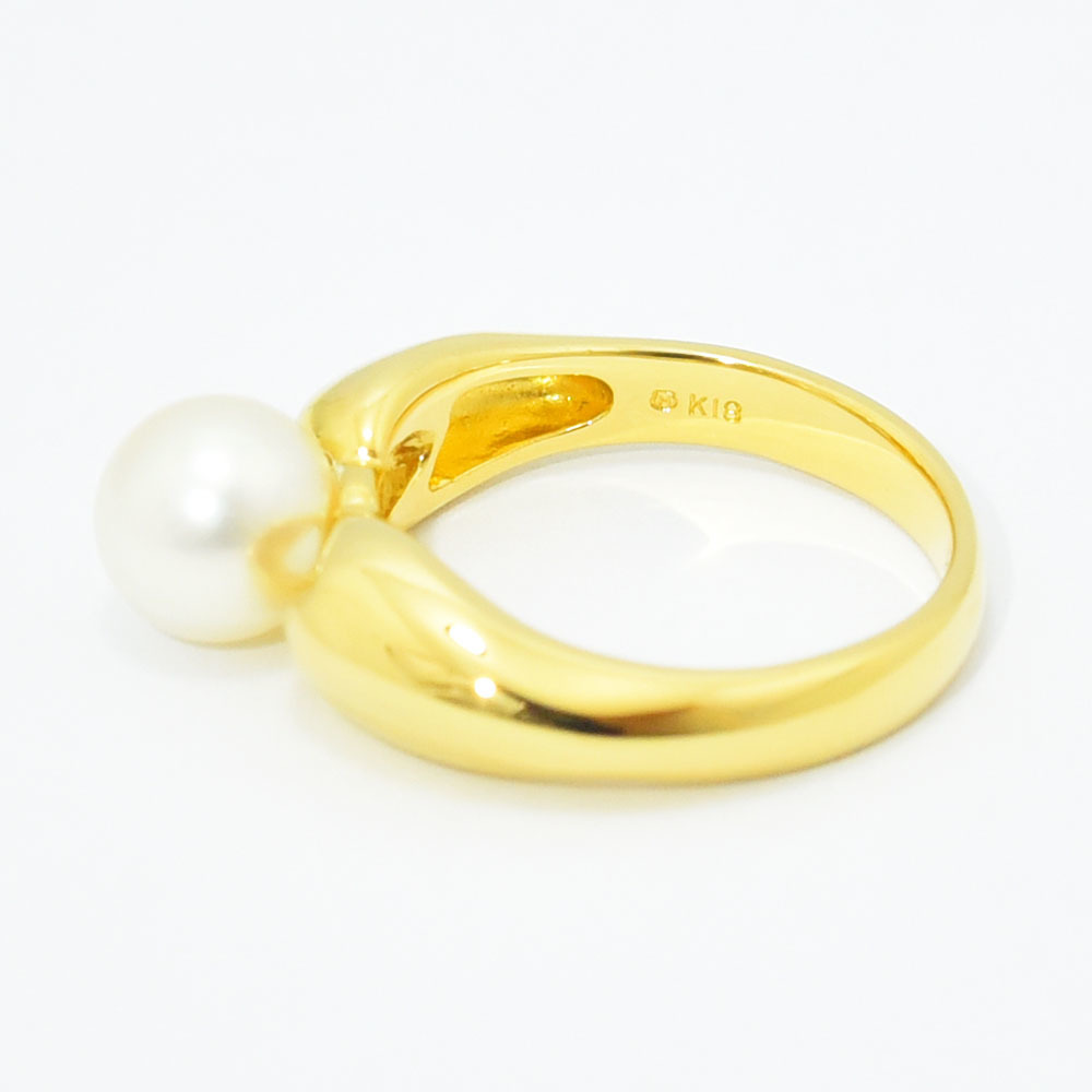 ミキモト リング MIKIMOTO 指輪 あこや真珠 7.3mm パール K18 約12号